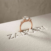 2.40 Ct Round Moissanite Classic Trio Ring for Women Rose Gold