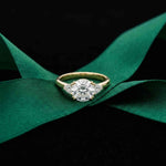 2.40 Ct Round Moissanite Classic Trio Ring for Women Gold