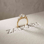 2.40 Ct Round Moissanite Classic Trio Ring for Women Gold