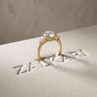 2.40 Ct Round Moissanite Classic Trio Ring for Women Gold
