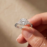 2.40 Ct Round Moissanite Classic Trio Ring for Women White
