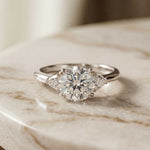 2.40 Ct Round Moissanite Classic Trio Ring for Women White
