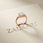 2.40 Ct Asscher Moissanite Classic Trio Ring for Women Rose Gold