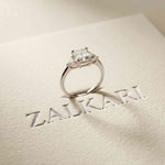 2.40 Ct Asscher Moissanite Classic Trio Ring for Women White