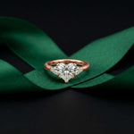 2.40 Ct Heart & Trillion Moissanite Promise Trilogy Ring for Women Rose Gold