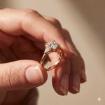 2.40 Ct Heart & Trillion Moissanite Promise Trilogy Ring for Women Rose Gold