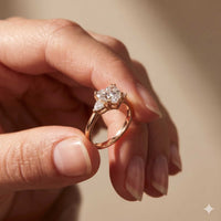 2.40 Ct Heart & Trillion Moissanite Promise Trilogy Ring for Women Rose Gold
