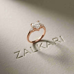 2.40 Ct Heart & Trillion Moissanite Promise Trilogy Ring for Women Rose Gold
