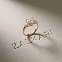 2.40 Ct Heart & Trillion Moissanite Promise Trilogy Ring for Women Rose Gold