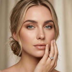 2.40 Ct Heart & Trillion Moissanite Promise Trilogy Ring for Women Gold