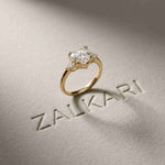 2.40 Ct Heart & Trillion Moissanite Promise Trilogy Ring for Women Gold