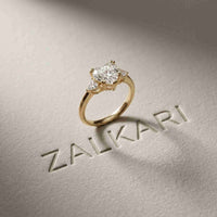 2.40 Ct Heart & Trillion Moissanite Promise Trilogy Ring for Women Gold