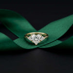 2.40 Ct Heart & Trillion Moissanite Promise Trilogy Ring for Women Gold