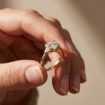 2.40 Ct Heart & Trillion Moissanite Promise Trilogy Ring for Women Gold
