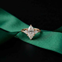 2.40 Ct Marquise & Trillion Moissanite Promise Trilogy Ring for Women Rose Gold
