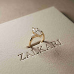 2.40 Ct Marquise & Trillion Moissanite Promise Trilogy Ring for Women Gold