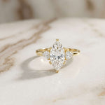 2.40 Ct Marquise & Trillion Moissanite Promise Trilogy Ring for Women Gold