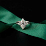 2.40 Ct Marquise & Trillion Moissanite Promise Trilogy Ring for Women White