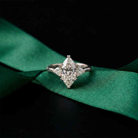 2.40 Ct Marquise & Trillion Moissanite Promise Trilogy Ring for Women White