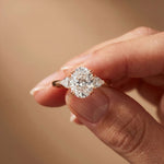 2.40 Ct Oval Moissanite Trilogy Ring for girls Rose Gold