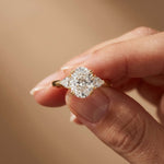 2.40 Ct Oval Moissanite Trilogy Ring for girls Gold