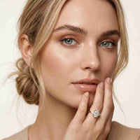2.40 Ct Oval Moissanite Trilogy Ring for girls Gold