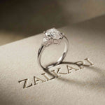 2.40 Ct Pear Cut Moissanite Three Stone Ring White