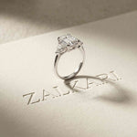 2.3 Ct Emerald Cut Moissanite Elegance Trio Ring