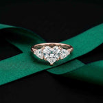 2.3 Ct Heart Cut Moissanite Trilogy Ring for Women
