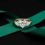 2.3 Ct Heart Cut Moissanite Trilogy Ring for Women