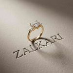2.3 Ct Heart Cut Moissanite Trilogy Ring for Women