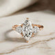 2.6 Ct Marquise Cut Moissanite Trilogy Solitaire Ring for Women Gold Vermeil (2.5 Micron)