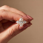 2.3 Ct Marquise Cut Moissanite Trilogy Solitaire Ring for Women