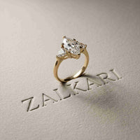 2.3 Ct Marquise Cut Moissanite Trilogy Solitaire Ring for Women