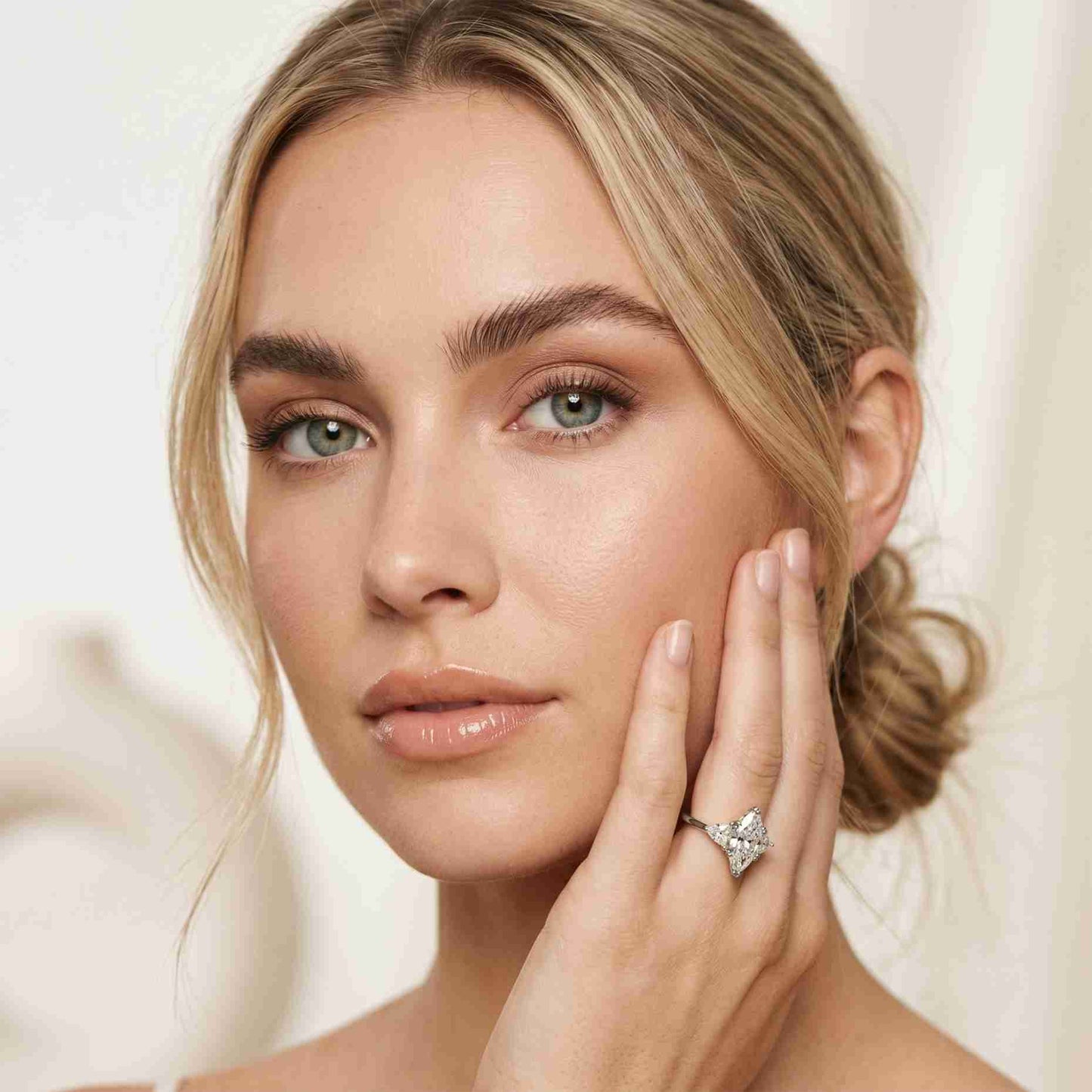 2.3 Ct Marquise Cut Moissanite Trilogy Solitaire Ring for Women