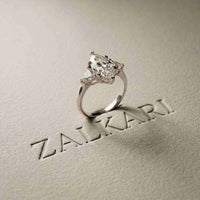 2.3 Ct Marquise Cut Moissanite Trilogy Solitaire Ring for Women