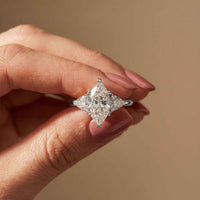2.3 Ct Marquise Cut Moissanite Trilogy Solitaire Ring for Women