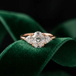 2.3 Ct Oval Cut Moissanite Classic Trio Ring for Women