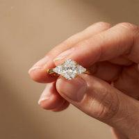 2.3 Ct Oval Cut Moissanite Classic Trio Ring for Women