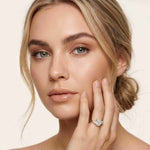 2.3 Ct Oval Cut Moissanite Classic Trio Ring for Women