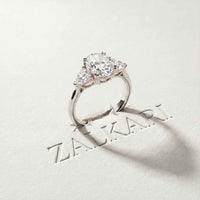 2.3 Ct Oval Cut Moissanite Classic Trio Ring for Women