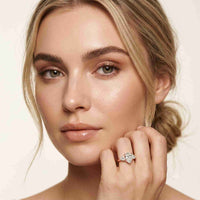 2.3 Ct Pear Cut Moissanite Solitaire Three Stone Ring