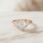 2.3 Ct Pear Cut Moissanite Solitaire Three Stone Ring