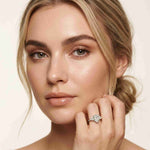 2.3 Ct Pear Cut Moissanite Solitaire Three Stone Ring