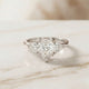 2.6 Ct Pear Cut Moissanite Solitaire Three Stone Ring Gold Vermeil (2.5 Micron)