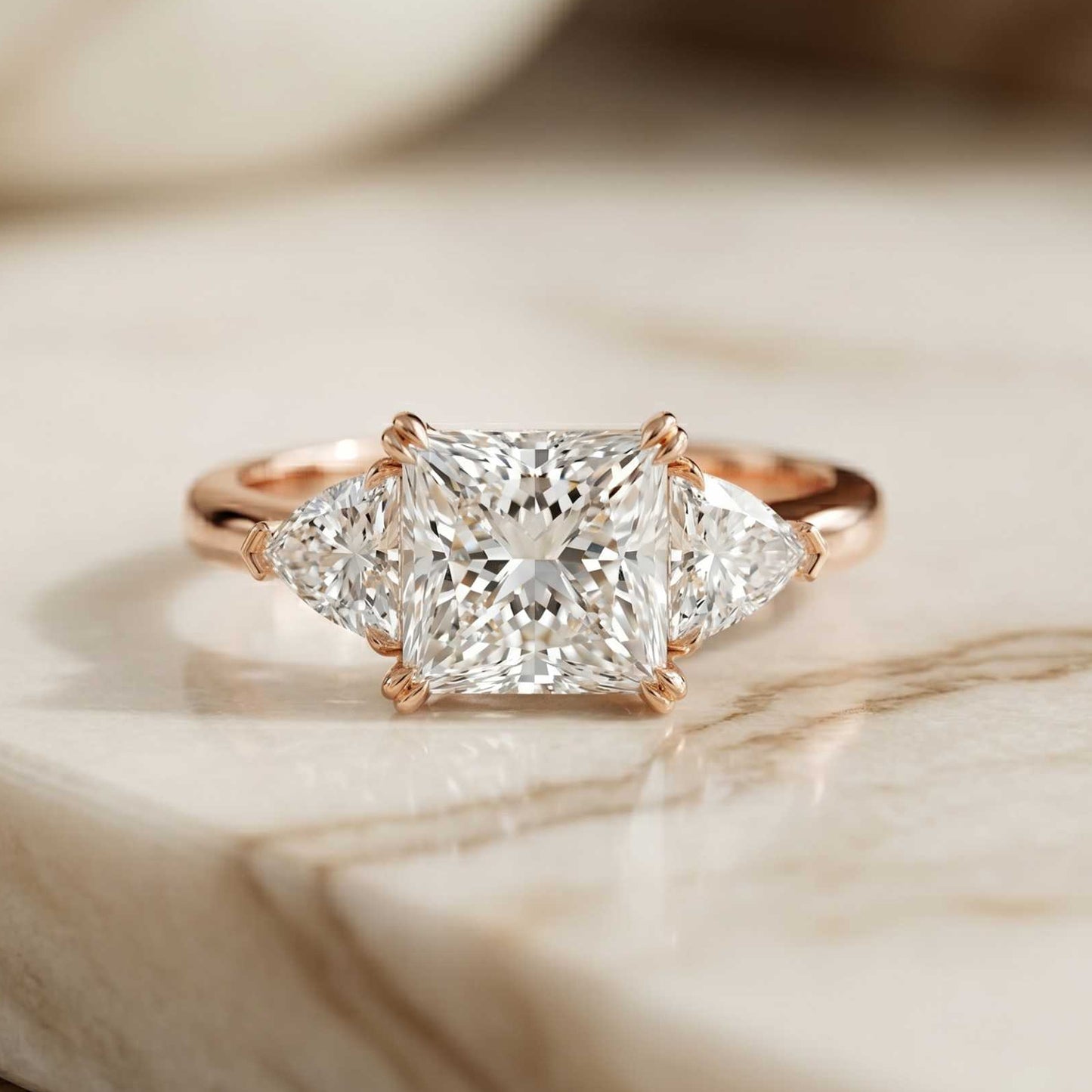 2.3 Ct Princess Cut Moissanite Elegance Ring for Women