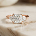 2.3 Ct Princess Cut Moissanite Elegance Ring for Women