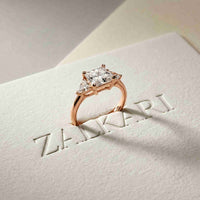 2.3 Ct Princess Cut Moissanite Elegance Ring for Women