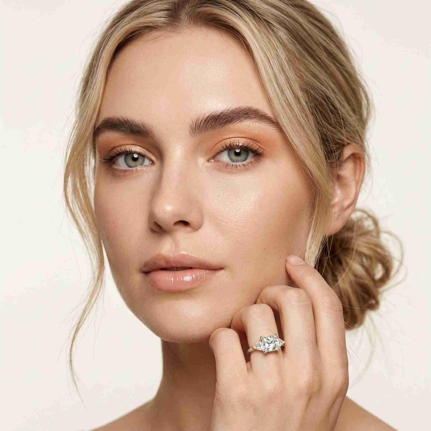 2.3 Ct Princess Cut Moissanite Elegance Ring for Women