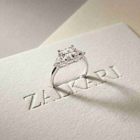 2.3 Ct Princess Cut Moissanite Elegance Ring for Women